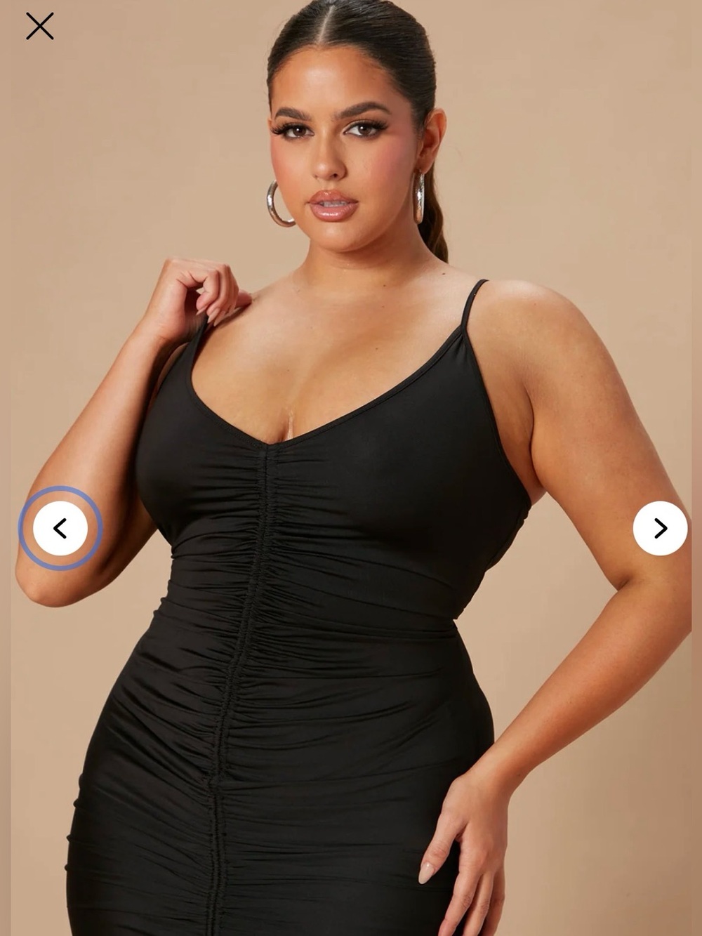 Fashion Nova Curvy Bodycon Ruched Midi Tank Dress - Black | Size: 1XL